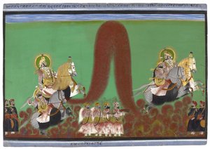 Maharana Shambhu Singh de Mewar jouant Holi, 1868-69 - Parasuram Parasuram